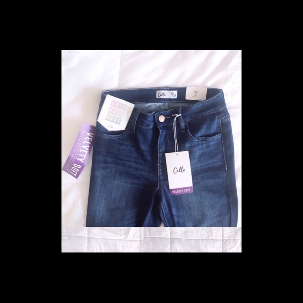 ISO Cello Velvety Jeans dark wash or light wash.